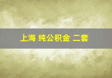 上海 纯公积金 二套